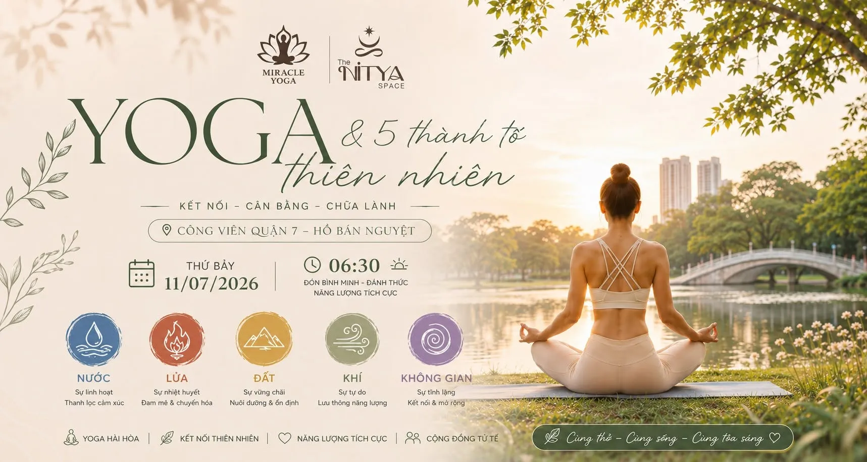 Đón bình minh — Yoga & 5 thành tố thiên nhiên
